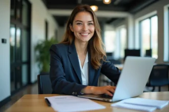 Portage salarial illustrant l'équilibre entre indépendance et sécurité professionnelle