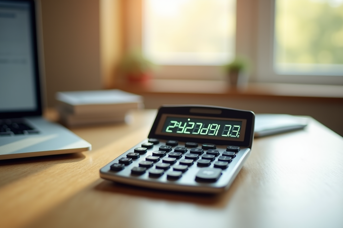 Calculatrice moderne affichant la conversion miles en kilomètres