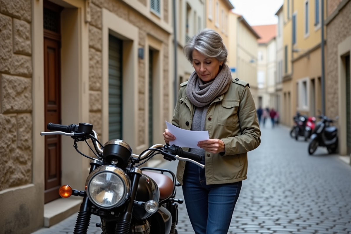 Femme vérifiant un document à côté d