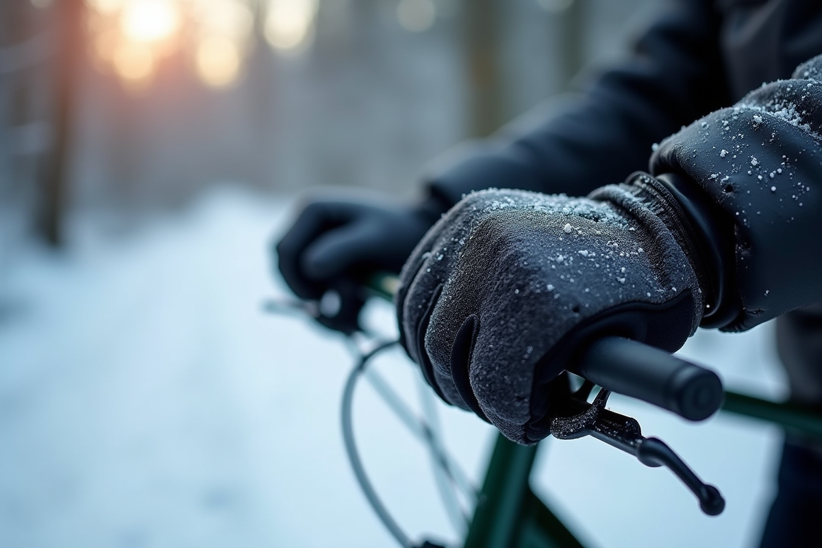 Gants chauffants avec condensation sur les mains en VTT