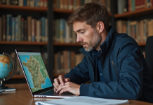 Différence entre Géoportail et Google Maps : comparatif et avantages Homme d'âge moyen avec carte topographique France