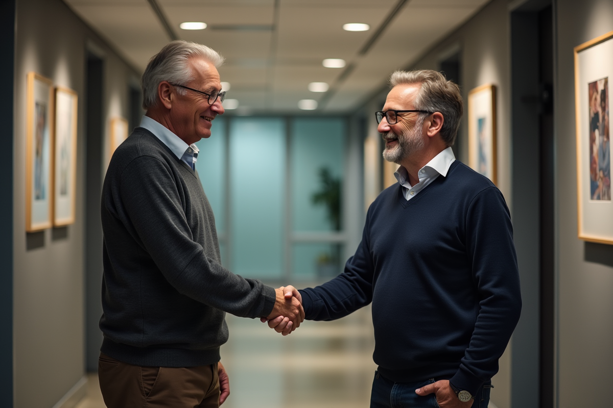 Homme serrant la main d