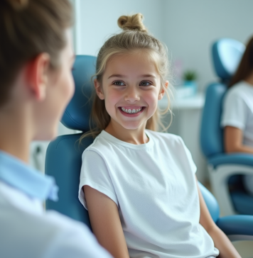 Jeune souriant en cabinet dentaire avec appareils dentaires